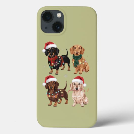 Dachshund Kerstmis Hond Moeder Liefhebber Kerstcad Case-Mate iPhone Case (Achterkant)
