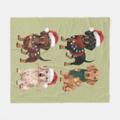 Dachshund Kerstmis Hond Moeder Liefhebber Kerstcad Fleece Deken (Voorkant (Horizontaal))