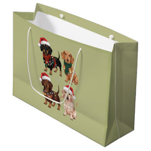 Dachshund Kerstmis Hond Moeder Liefhebber Kerstcad Groot Cadeauzakje