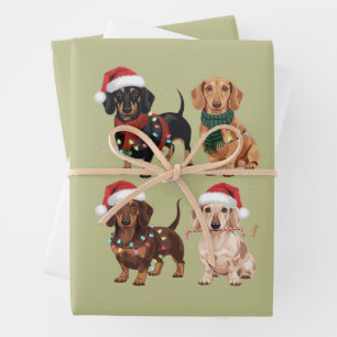 Dachshund Kerstmis Hond Moeder Liefhebber Kerstcad Inpakpapier Vel