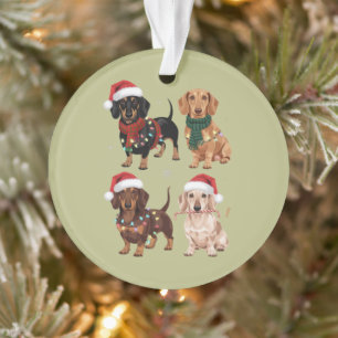 Dachshund Kerstmis Hond Moeder Liefhebber Kerstcad Ornament