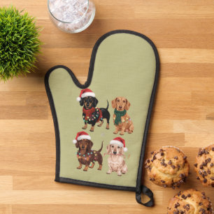 Dachshund Kerstmis Hond Moeder Liefhebber Kerstcad Ovenwant