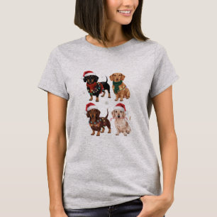 Dachshund Kerstmis Hond Moeder Liefhebber Kerstcad T-shirt