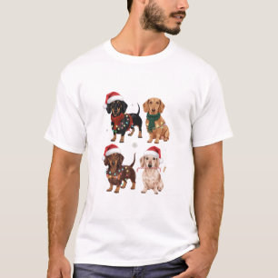 Dachshund Kerstmis Hond Moeder Liefhebber Kerstcad T-shirt