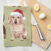 Dachshund Kerstmis Hond Moeder Liefhebber Kerstcad Theedoek (Quarter Fold)