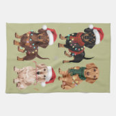 Dachshund Kerstmis Hond Moeder Liefhebber Kerstcad Theedoek (Horizontaal)