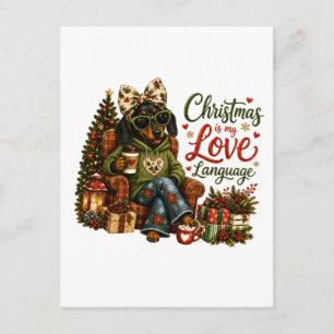 Dachshund Kerstmis is Mijn Liefdestaal Briefkaart