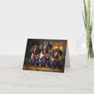 Dachshund Kerstmis Kaart