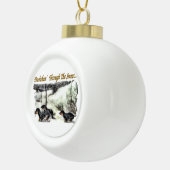 Dachshund Kerstmis Keramische Bal Ornament (Rechts)