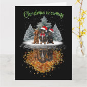 Dachshund Kerstmis Komt Aardig Hond Grafisch T-Shi Kaart (Gele Bloem)