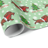 Dachshund Kerstmis loopt Cadeaupapier (Rol Hoek)