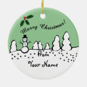 Dachshund Kerstmis loopt Keramisch Ornament (Achterkant)