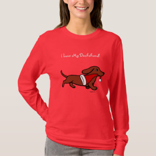 Dachshund Kerstmis loopt T-shirt