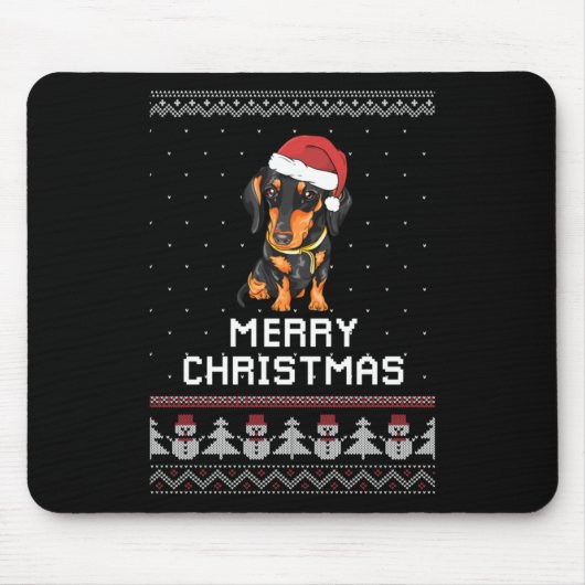 Dachshund Kerstmis Muismat (Voorkant)