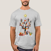 Dachshund Kerstmis op Shirt met bomen (Voorkant)