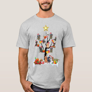 Dachshund Kerstmis op Shirt met bomen