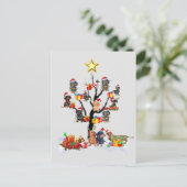 Dachshund Kerstmis op Shirt met bomen Briefkaart (Staand voorkant)