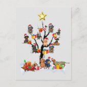 Dachshund Kerstmis op Shirt met bomen Briefkaart (Voorkant)
