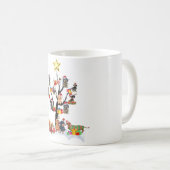 Dachshund Kerstmis op Shirt met bomen Koffiemok (Voorkant rechts)