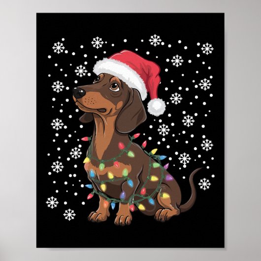 Dachshund Kerstmis Poster (Voorkant)