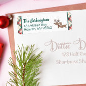 Dachshund Kerstmis Preppy Plaid Doxie Etiket