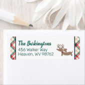 Dachshund Kerstmis Preppy Plaid Doxie Etiket (Insitu)