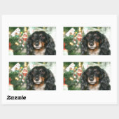 Dachshund Kerstmis Rechthoekige Sticker (Vel)