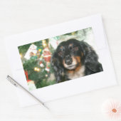 Dachshund Kerstmis Rechthoekige Sticker (Envelop)