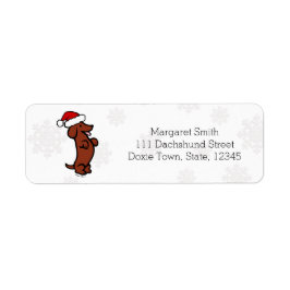 Dachshund Kerstmis Santa Hat Labels