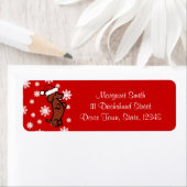Dachshund Kerstmis Santa Hat Labels (Insitu)
