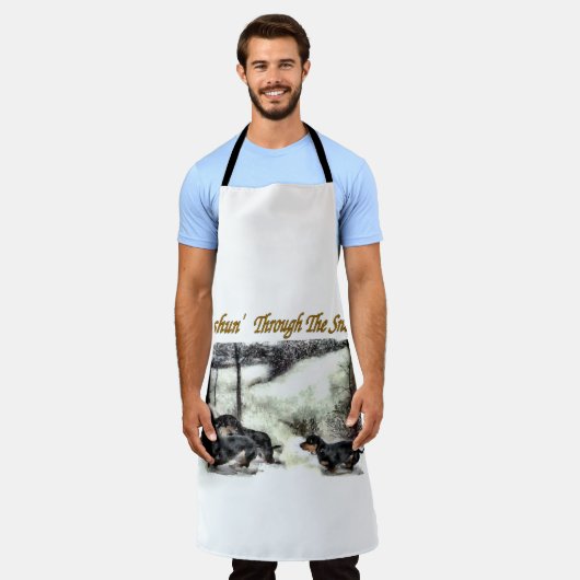 Dachshund Kerstmis Schort (Gedragen)