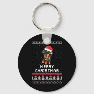 Dachshund Kerstmis Sleutelhanger