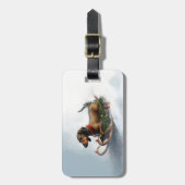 Dachshund Kerstmis sneeuw winter Bagagelabel (Voorkant verticaal)