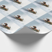 Dachshund Kerstmis sneeuw winter Cadeaupapier (Hoek)