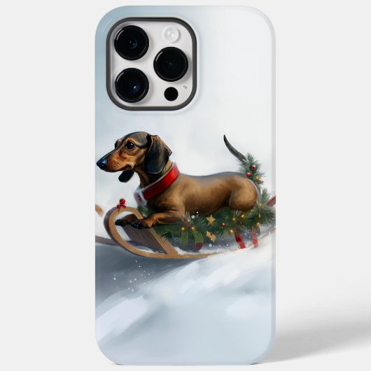 Dachshund Kerstmis sneeuw winter Case-Mate iPhone Case (Achterkant)