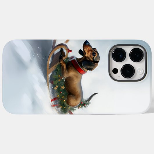 Dachshund Kerstmis sneeuw winter Case-Mate iPhone Case (Achterkant (horizontaal))