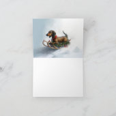 Dachshund Kerstmis sneeuw winter Kaart (Binnen)