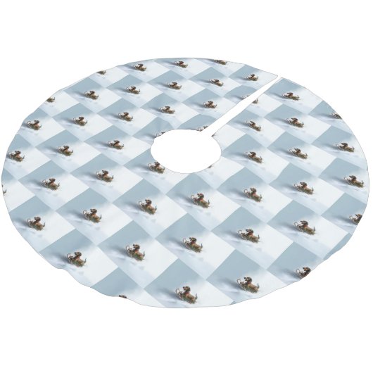 Dachshund Kerstmis sneeuw winter Kerstboom Rok (Gekanteld)