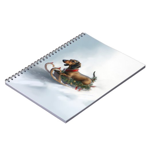 Dachshund Kerstmis sneeuw winter Notitieboek (Linkerzijde)