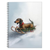 Dachshund Kerstmis sneeuw winter Notitieboek (Voorkant)