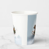 Dachshund Kerstmis sneeuw winter Papieren Bekers (Links)