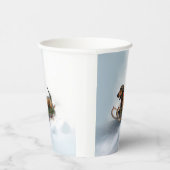 Dachshund Kerstmis sneeuw winter Papieren Bekers (Rechts)