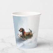 Dachshund Kerstmis sneeuw winter Papieren Bekers (Voorkant)