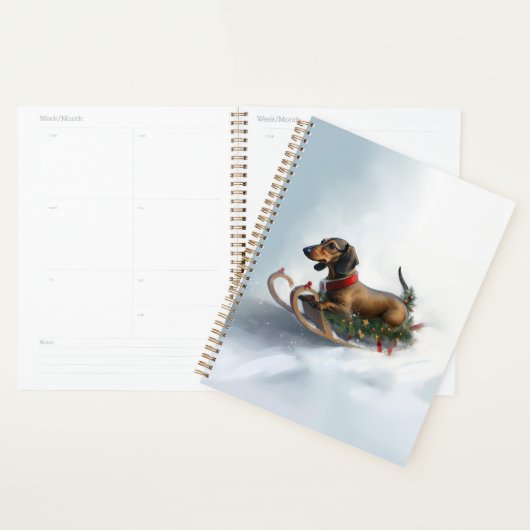 Dachshund Kerstmis sneeuw winter Planner (Display)