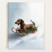 Dachshund Kerstmis sneeuw winter Planner (Voorkant)