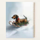 Dachshund Kerstmis sneeuw winter Planner (Achterkant)