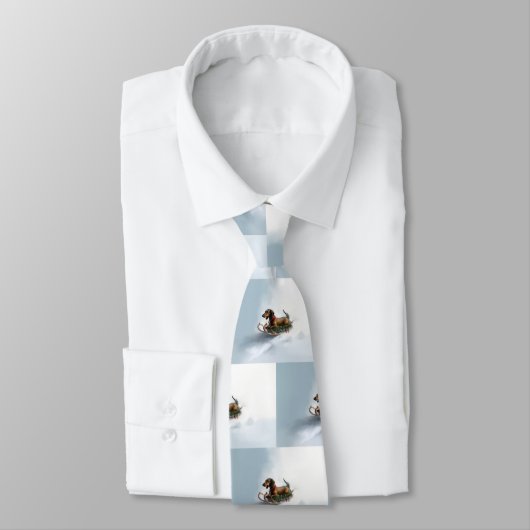 Dachshund Kerstmis sneeuw winter Stropdas (Gebonden)