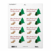 Dachshund Kerstmis Sticky Gift Labels Doxie Labels (Full Sheet)