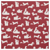 Dachshund Kerstmis Stof (Swatch)