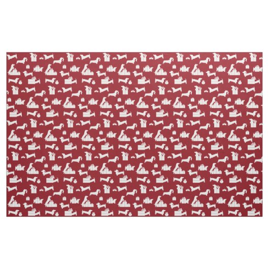Dachshund Kerstmis Stof (Fat Quarter)